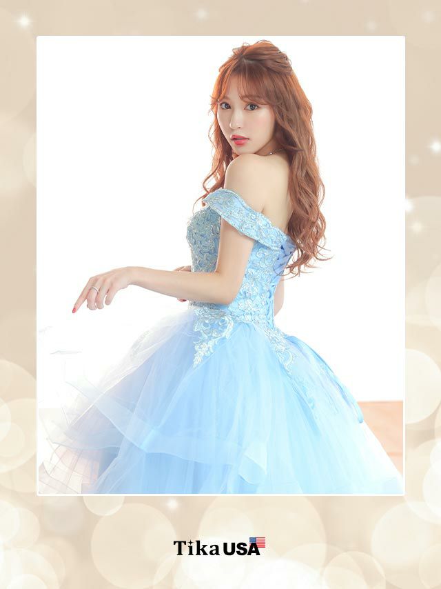 キャバドレス ロングドレス マキシ丈 Aライン バースデー イベント Tika ティカ オフショルダーエレガントビジュー刺繍バックスピンドルゴージャスラメロングインポートドレス