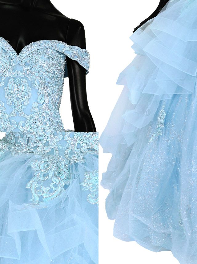 キャバドレス ロングドレス マキシ丈 Aライン バースデー イベント Tika ティカ オフショルダーエレガントビジュー刺繍バックスピンドルゴージャスラメロングインポートドレス