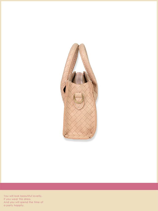 バッグ 鞄 ミニバッグ 小さめ ショルダーバッグ トートバッグ 結婚式 キャババッグ Tika ティカ ミニケース付き2Way編み込みミニハンドバッグ