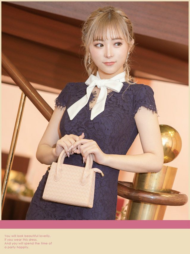 バッグ 鞄 ミニバッグ 小さめ ショルダーバッグ トートバッグ 結婚式 キャババッグ Tika ティカ ミニケース付き2Way編み込みミニハンドバッグ