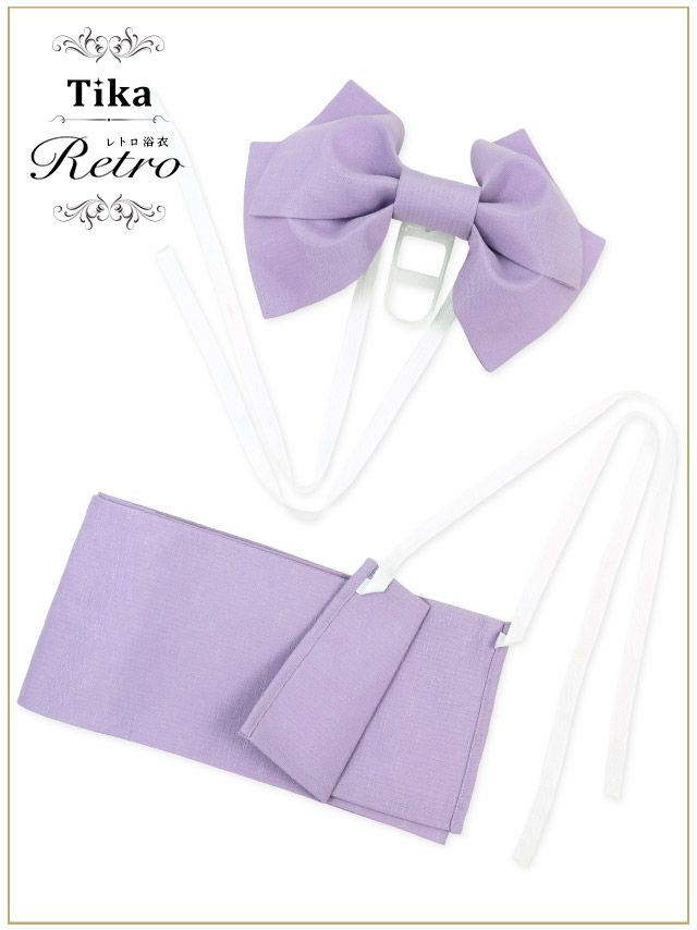 浴衣 大人 セット レディース レトロ 花火大会 作り帯 Tika ティカ 紺地に咲く朝顔 ゆかた3点セット