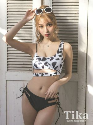[SALE] 水着 モノトーンモウ柄カットア...