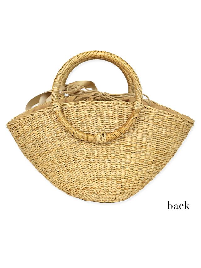 バッグ カゴバッグ 鞄 浴衣バッグ ミニバッグ ハンドバッグ 和装 和服 Tika ティカ リボン付きサークルハンドルかごバッグ