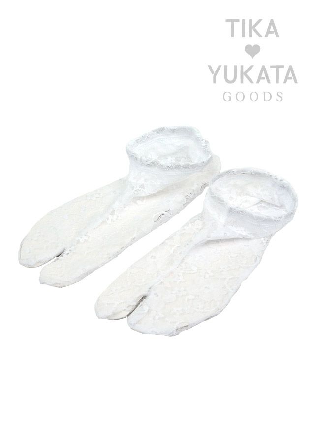 浴衣 足袋 レース 靴下 ソックス ストレッチ フリーサイズ  着物 和装 お洒落 可愛い 黒 白 Tika ティカ ストレッチレース足袋