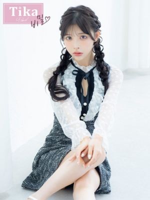 [韓国ドレス] フリル ドット柄 シースルー...