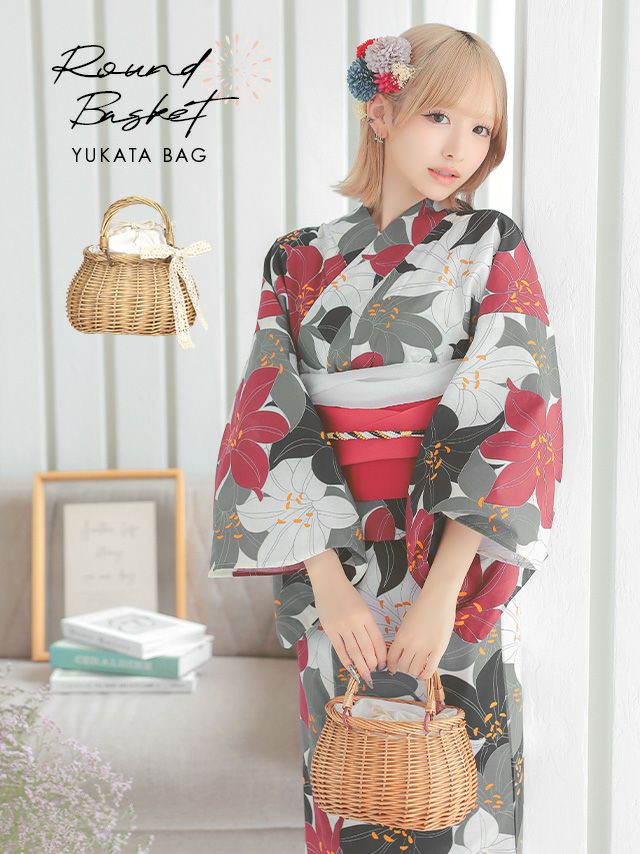 バッグ 籠バッグ 鞄 ミニバッグ 小さめ サークル 可愛い トートバッグ Tika ティカ レースリボン付き丸型ミニかごバッグ