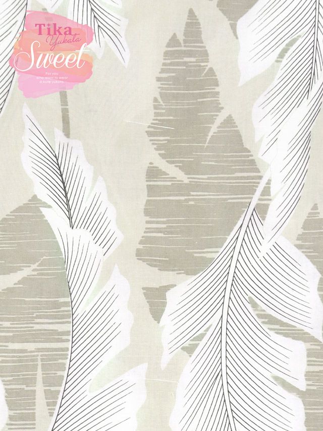 浴衣 レディース セット 帯 下駄 兵児帯 和装 可愛い レトロ Tika ティカ ベージュ地×ニュアンスリーフ ゆかた3点セット