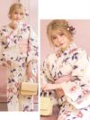 浴衣 セット レディース 帯 下駄 兵児帯 しわへこ 和装 レトロ 可愛い Tika ティカ ニュアンスカラー×華やか椿 ゆかた3点セット