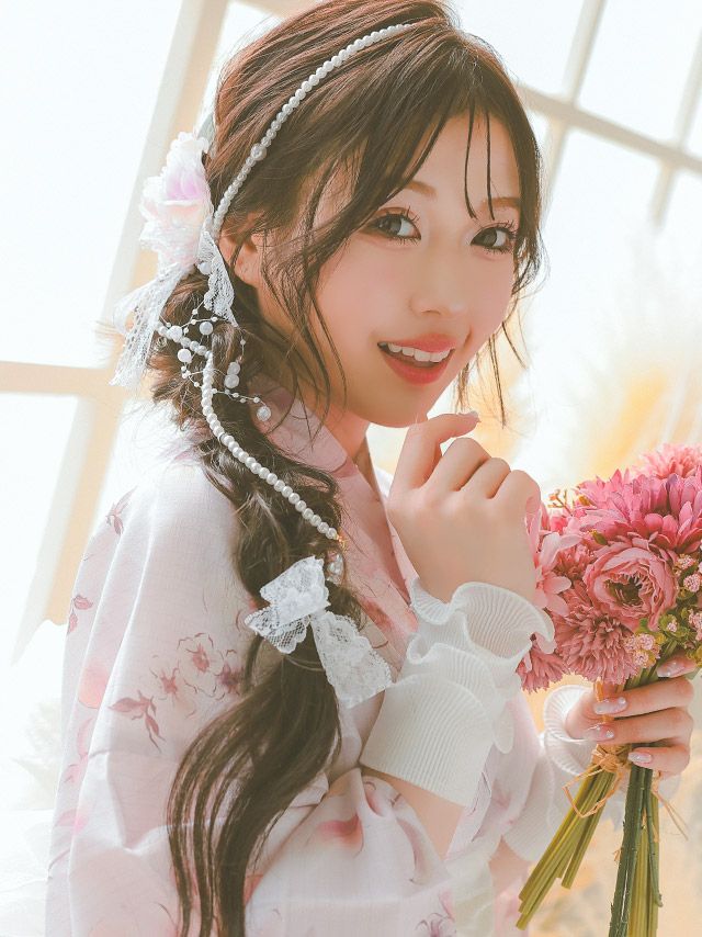 髪飾り 浴衣 セット ヘアーアクセ コサージュ ピンク 和装 Tika ティカ パールアクセサリー付きシフォンフラワーレースクリップ3点セット髪飾り