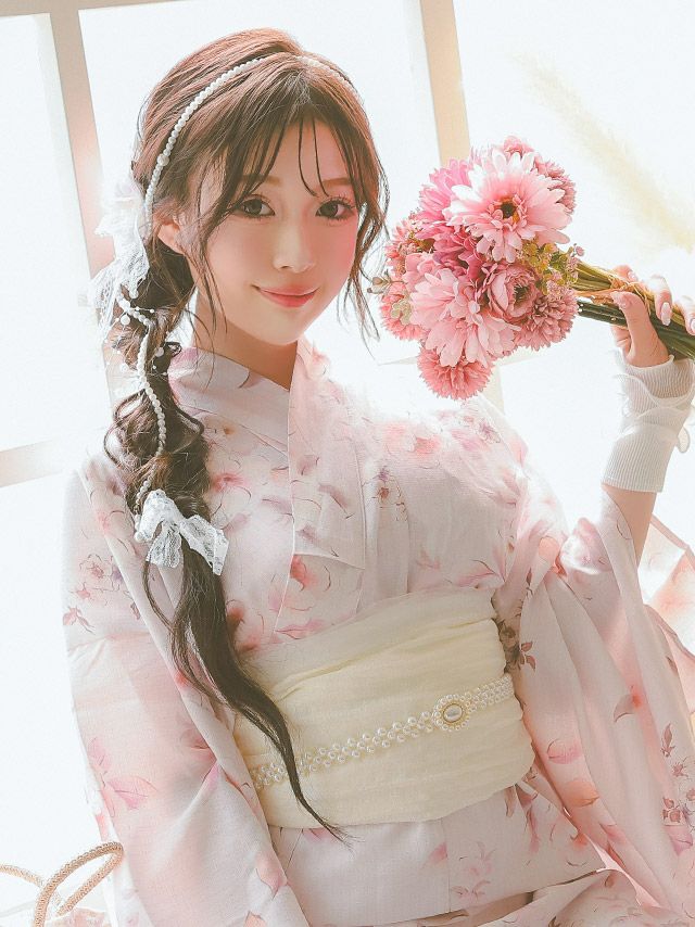 髪飾り 浴衣 セット ヘアーアクセ コサージュ ピンク 和装 Tika ティカ パールアクセサリー付きシフォンフラワーレースクリップ3点セット髪飾り