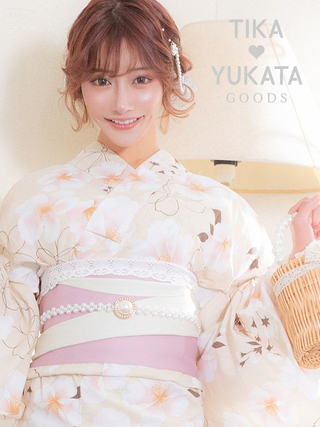 浴衣 帯締め 飾り紐 飾り帯 単品 帯飾り 和装 和装小物 グッズ Tika ティカ ゴールドビジューフレームパール飾り帯紐