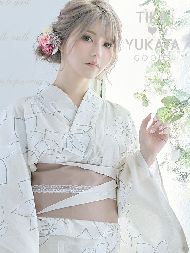 浴衣 帯締め かざり紐 帯飾り 和装 浴衣小物 和装小物 グッズ Tika ティカ パール付きレース飾り帯紐