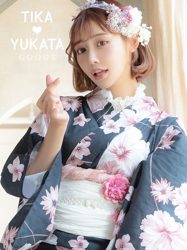 浴衣 帯締め 飾り紐 帯飾り かざり帯 和装 和装小物 浴衣小物 Tika ティカ ビジューリボン付きパール飾り帯紐