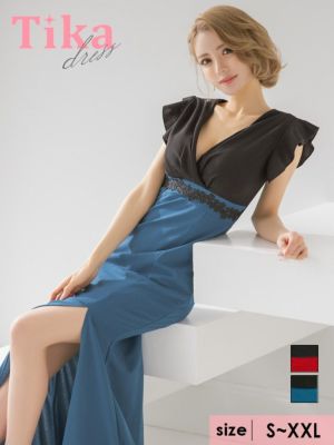 [SALE] カシュクールフリル半袖ハイウエ...