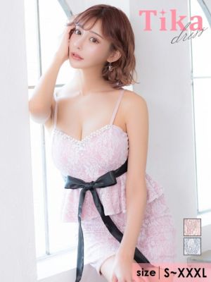 総レースブラックリボンマークキャミソールペプ...