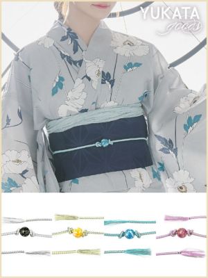 [浴衣飾り帯紐] クリアとんぼ玉飾り帯紐 (...
