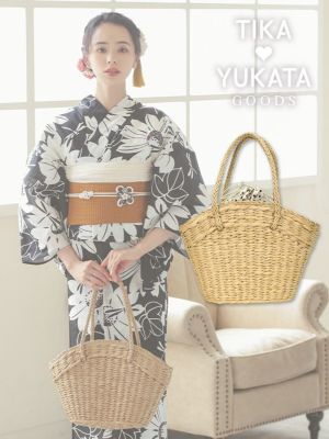 [浴衣小物] ドットバスケットかごバッグ