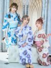浴衣 レディース セット 帯 下駄 平帯 作り帯 和装 和服 レトロ Tika ティカ SWEET ニュアンスカラー×グラデーション椿 ゆかた3点セット