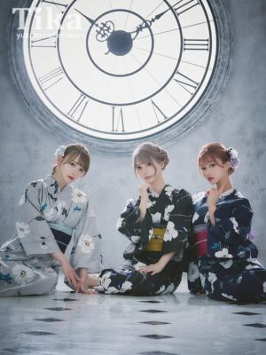 [浴衣 選べる帯] レトロ 華やかホワイトポ...