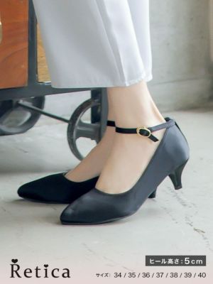 [SALE] サテンアンクルストラップローヒ...
