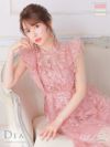 キャバドレス ミニドレス [SALE] DEA.byROBEdeFLEURS ディアバイローブドフルール 高級シースルー総レースフリル袖ノースリーブ膝丈ワンピースドレス
