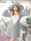 コスプレ ネズミ 動物 可愛い 衣装 仮装 フード付きふわふわマウス着ぐるみ風アニマル ハロウィンコスプレ5点セット