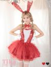 コスプレ うさぎ コスチューム 衣装 仮装 アニマル セクシー キラキラボリュームチュールミニ丈メイドバニー ハロウィンコスプレ4点セット