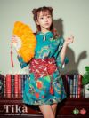 コスプレ チャイナ服 ミニ丈 衣装 仮装 お化けの日 袖あり Tka ティカ ハロウィンコスプレ 3点set ミニレトロCuteチャイナドレス