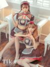 コスプレ メイド服 仮装 衣装 お化けの日 ハロウィンコスプレ 4点set ギンガムチェックリボンランジェリー風デザインセクシー映えエロかわメイド