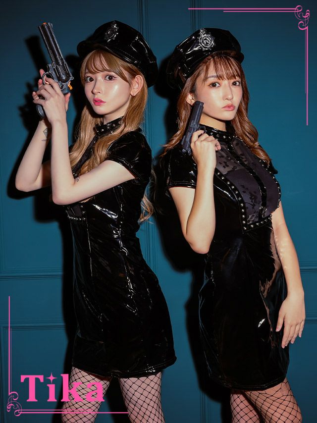 コスプレ 警察官 警官 制服 衣装 仮装 お化けの日 ハロウィンコスプレ 2点set シアーフラワースタッズセクシー映えエナメルポリス