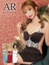 Angel-R エンジェルアール 高級ビジューウエストメッシュサイドジップスリットアシメデザインキャミソールタイトミニドレス