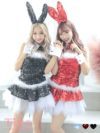 コスプレ サンタ うさぎ アニマル 衣装 仮装 コスチューム Tika ティカ サンタコス 4点set ふわふわフェザー付きスパンコールバニー