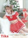 コスプレ サンタ クリスマス　うさぎ 衣装 仮装 アニマル Tika ティカ サンタコス 5点set オフショルハートカットアウトデザインラブリーレースバニーサンタコスプレ
