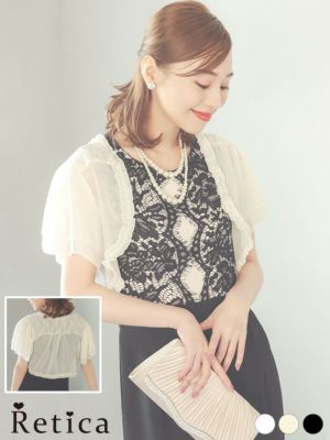 半袖シフォンフリルショートボレロ [Reti...