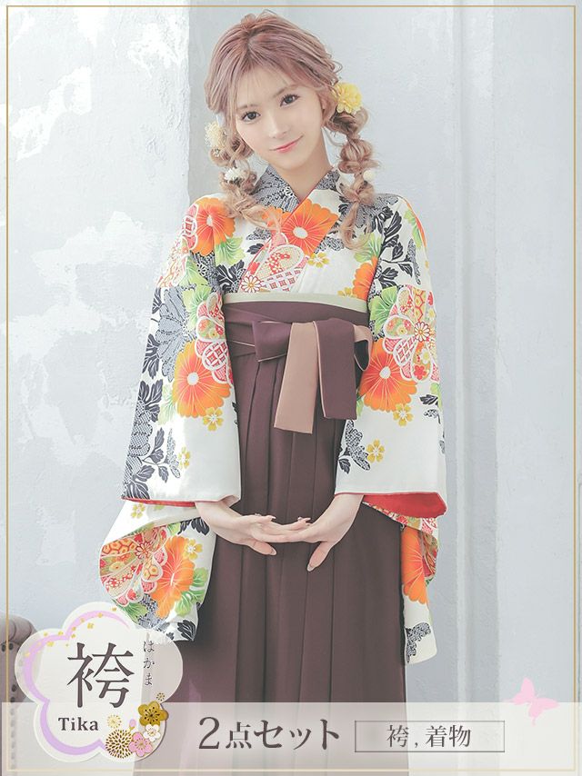 [袴] 生成り地に菊尽くしはかま2点セット ...