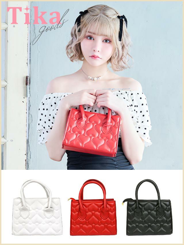 キャババッグ ショルダーバッグ ハンドバッグ 鞄 小さめ Tika ティカ ハートキルティングデザイン2Wayミニバッグ