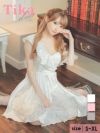 キャバドレス ミニ丈 Aライン 大きいサイズ Tika ティカ ワンショルダーフリルサテンフラワープリントフレアミニドレス