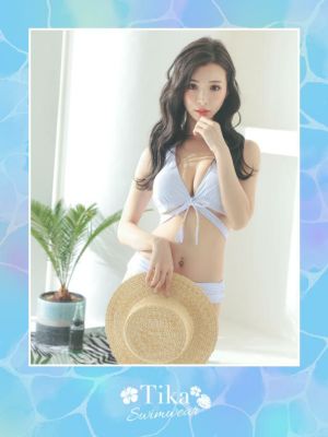 Tika 水着 ギンガムチェックリボンショートパンツコットンレースデニムガーリー Tika 水着 ギンガムチェックリボンショートパンツコットンレース