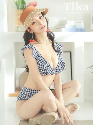 水着 ギンガムチェックガーリーフリルハイウエ...