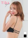 ブラ ブラトップ チューブトップ ノンワイヤー ブラジャー 無地 Tika ティカ カップ付きバッククロスコードチューブブラ