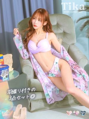 水着 2wayシフォンガウン付きセクシーボタ...
