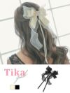 ヘアアクセ ビッグリボン 大きめ ヘアゴム ヘアアクセサリー Tika ティカ　シフォンレイヤードパールビジューサテンリボンバレッタヘアアクセサリー