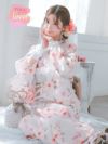 浴衣 レディース セット 作り帯 下駄 古典 レトロ Tika ティカ ピンクに水彩ニュアンスフラワー ゆかた3点セット