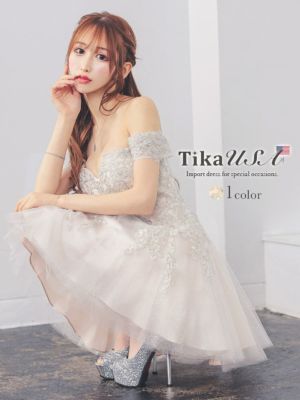 [LA直輸入] オフショルダーフラワーゴール...