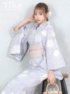浴衣 レディース セット 帯 下駄 兵児帯 古典 レトロ Tika ティカ グレー地にとりどり菊