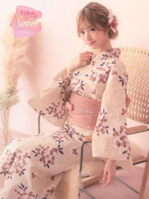 [浴衣] SWEET クリーム地に山桜 3点...