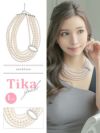 ネックレス ショート アクセサリー アクセ 結婚式 二次会 Tika ティカ キラキラビジュードレープパールショートネックレス