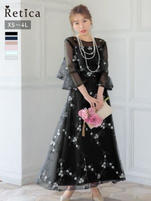 フラワーチュールデコルテシアーロングスカート...