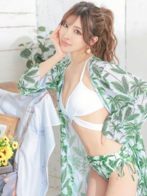 水着 リーフガウン付きクロスセクシービキニ