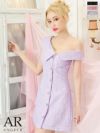 Angel-R エンジェルアール 高級ビックカラーワンショルダーツイードフレアミニドレス
